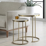 Accent Table Aragon White Nesting Tables // Set of 2
