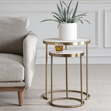 Accent Table Aragon White Nesting Tables // Set of 2