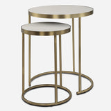 Accent Table Aragon White Nesting Tables // Set of 2