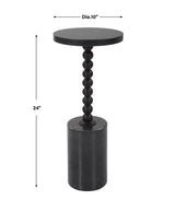 Accent Table Bead Black Marble Drink Table