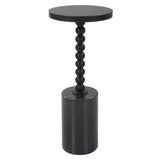 Accent Table Bead Black Marble Drink Table