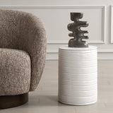 Accent Table Borderline White Drum Table
