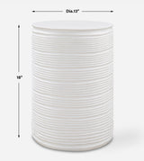 Accent Table Borderline White Drum Table