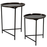 Accent Table Burnett Dark Nickel Nesting Tables, S/2