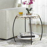 Accent Table Chainlink White Marble Side Table