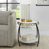 Accent Table Chainlink White Marble Side Table