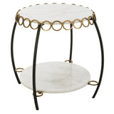 Accent Table Chainlink White Marble Side Table
