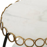Accent Table Chainlink White Marble Side Table