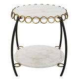 Accent Table Chainlink White Marble Side Table