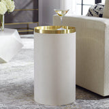 Accent Table Circuit Brass & White Accent Table
