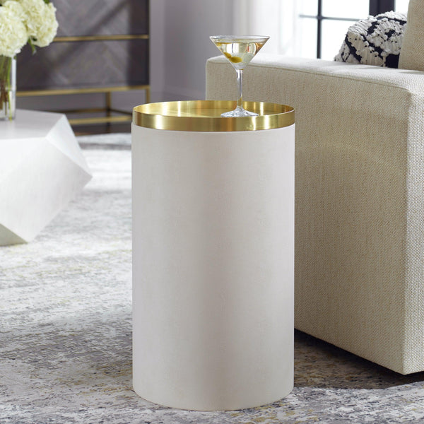 Accent Table Circuit Brass & White Accent Table 