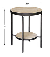 Accent Table Dauntless Travertine Side Table