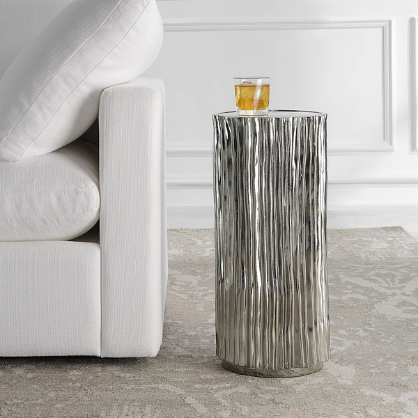 Accent Table Echo Modern Drink Table // Nickel