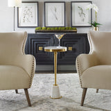 Accent Table Edifice White Marble Drink Table