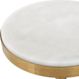 Accent Table Edifice White Marble Drink Table