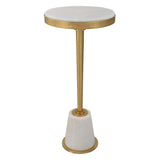 Accent Table Edifice White Marble Drink Table
