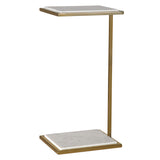 Accent Table Elevate White Marble Drink Table