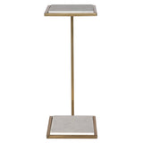 Accent Table Elevate White Marble Drink Table