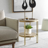 Accent Table Elise Round Brass Side Table
