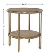 Accent Table Elise Round Brass Side Table