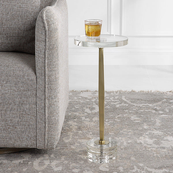 Accent Table Groove Crystal Drink Table