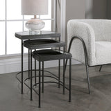 Accent Table India Black Nesting Tables, S/3