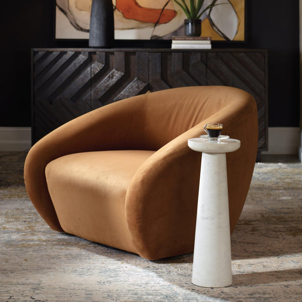 Accent Table Lirra White Marble Drink Table