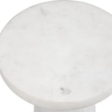 Accent Table Lirra White Marble Drink Table