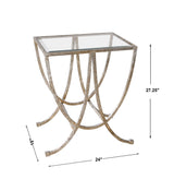 Accent Table Marta Antiqued Silver Side Table