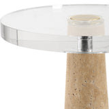 Accent Table Niari Travertine Drink Table
