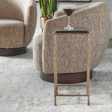Accent Table Ovard Antiqued Gold Accent Table
