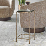 Accent Table Ovard Antiqued Gold Accent Table