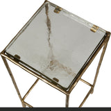 Accent Table Ovard Antiqued Gold Accent Table