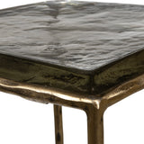 Accent Table Ovard Antiqued Gold Accent Table