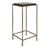 Accent Table Ovard Antiqued Gold Accent Table