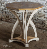 Accent Table Ranen Aged White Side Table