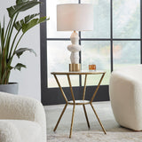 Accent Table Refuge Round White Side Table