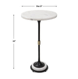 Accent Table Sentry White Marble Accent Table