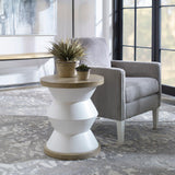Accent Table Spool Geometric Side Table