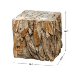 Accent Table Teak Root Bunching Cube