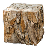Accent Table Teak Root Bunching Cube