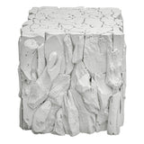 Accent Table Teak Root White Bunching Cube