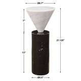 Accent Table Top Hat Marble Drink Table