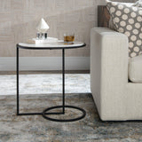 Accent Table Twofold White Marble Accent Table