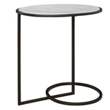 Accent Table Twofold White Marble Accent Table