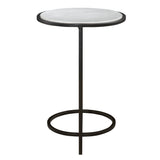 Accent Table Twofold White Marble Accent Table