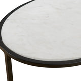 Accent Table Twofold White Marble Accent Table