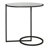 Accent Table Twofold White Marble Accent Table