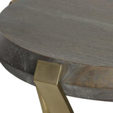 Accent Table Unite Brass Leg Wood Side Table