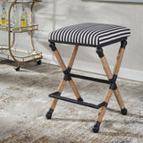 Bar & Counter Stools Braddock Backless Counter Stool // Navy Stripe